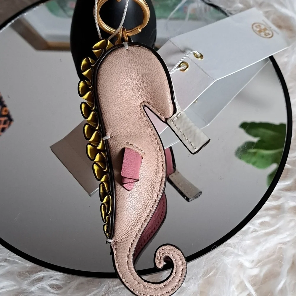 Tory Burch Women's Origami Seahorse Key Fob - Pink City NWTs